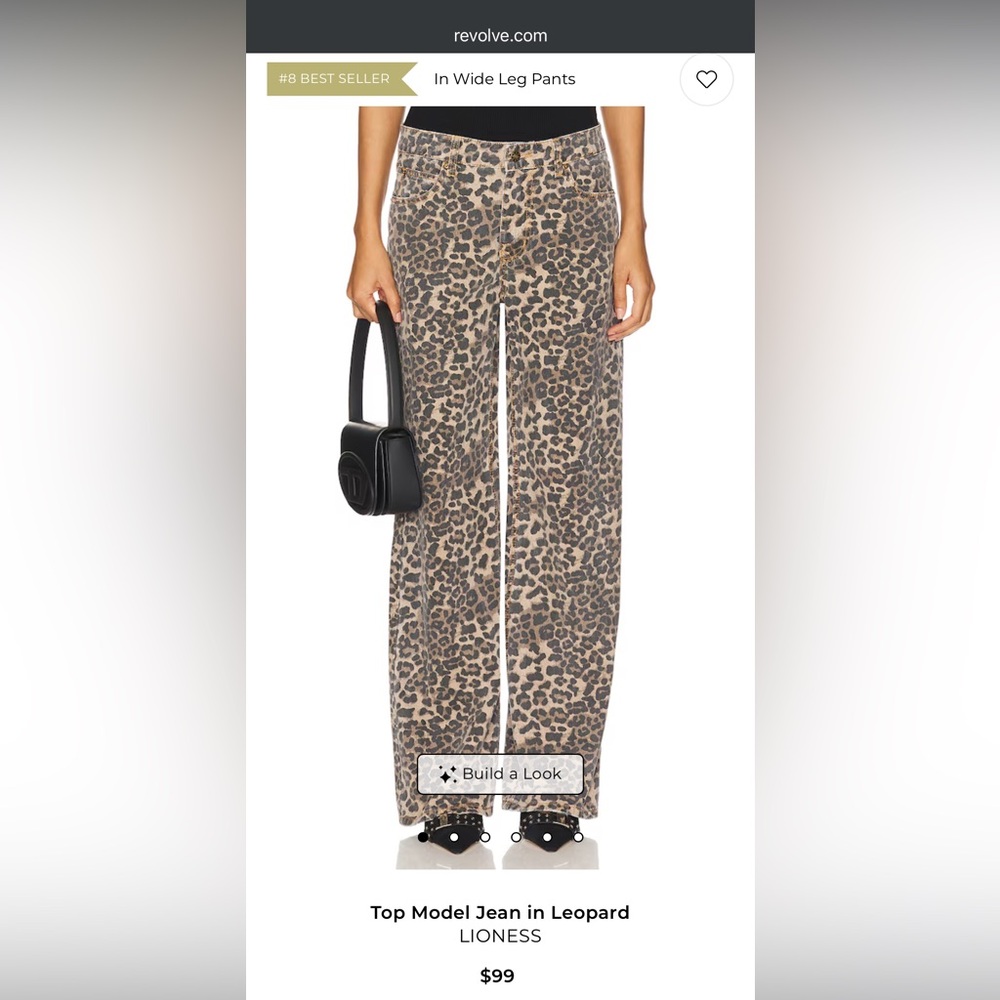 Lioness Leopard Print Wide-Leg Pants in Brown and Black
